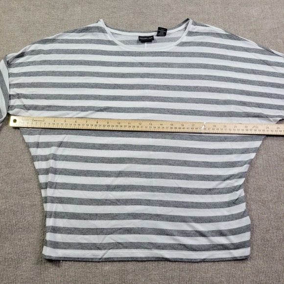 Rachel Zoe T-Shirt Women's XL Black White Striped Pullover 3/4 Sleeve Crew Neck - Picture 4 of 8